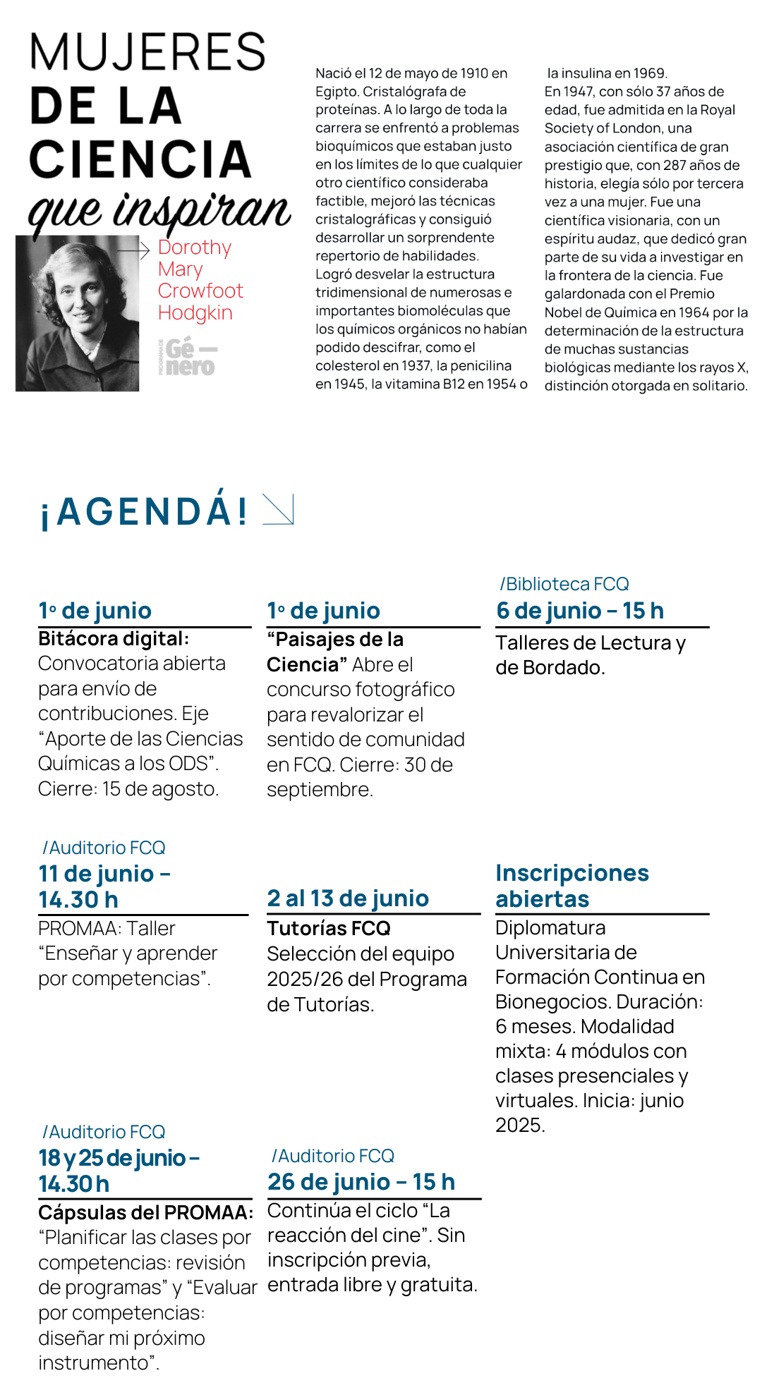 Agenda y Mujeres Junio